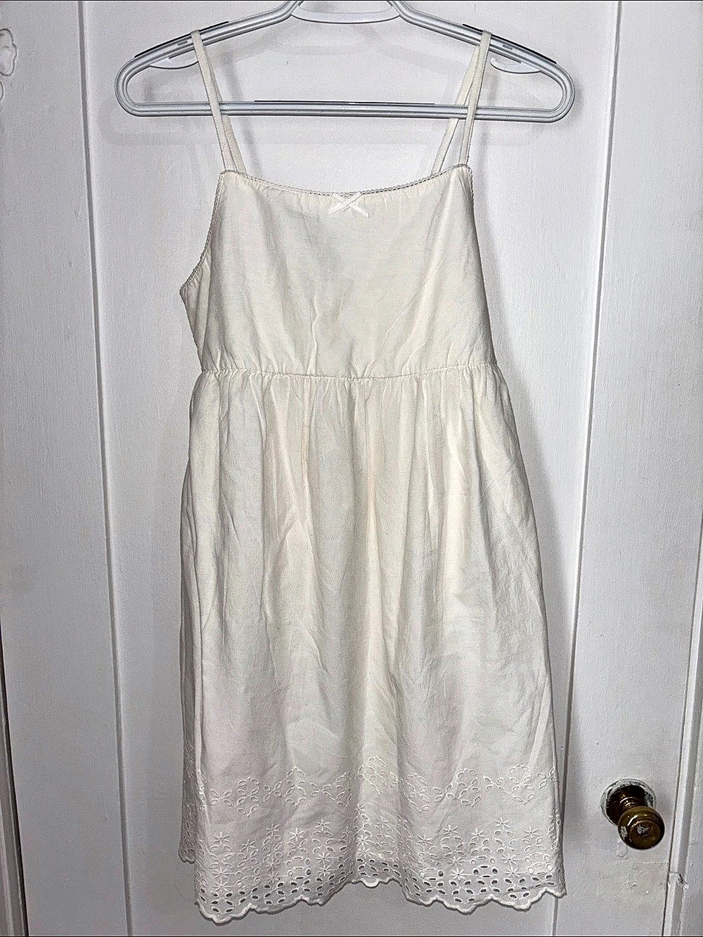 Old Navy Eyelet Cami Fit & Flare Dress Mini Dress White XL